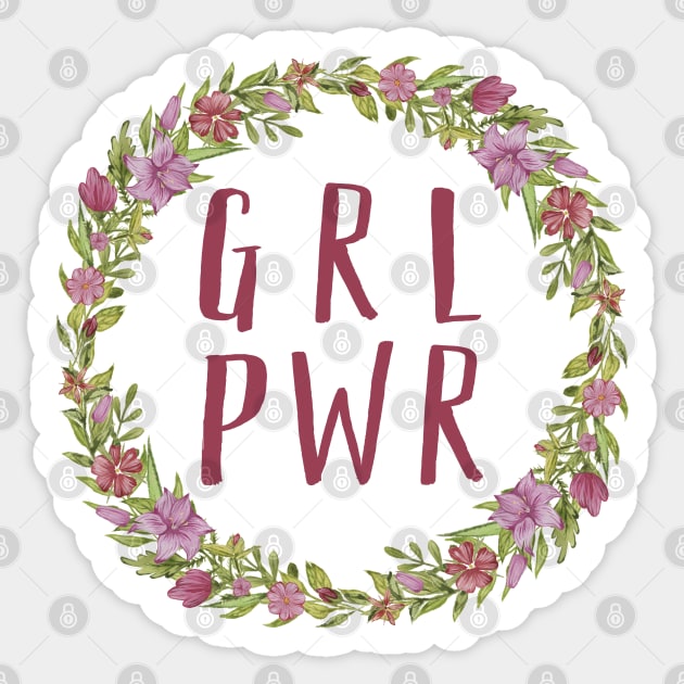 GRL PWR / Girl Power - Floral 🌸 Sticker by JustSomeThings